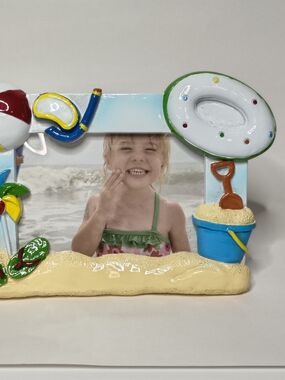 Beach Photo Frame - Blue & Green Beach Toy Theme